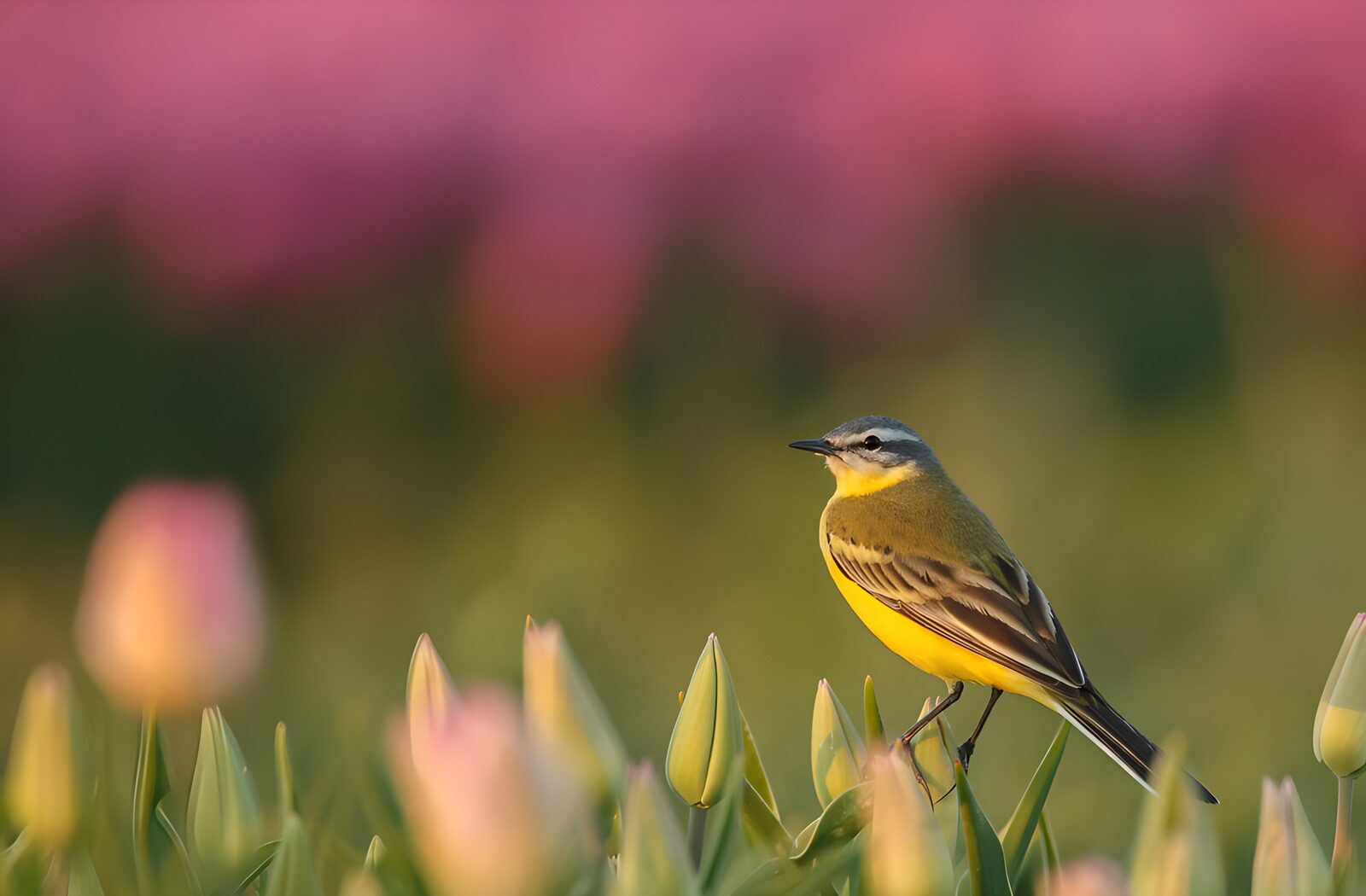 TPFR20948: Un oiseau coloré parmi les fleurs