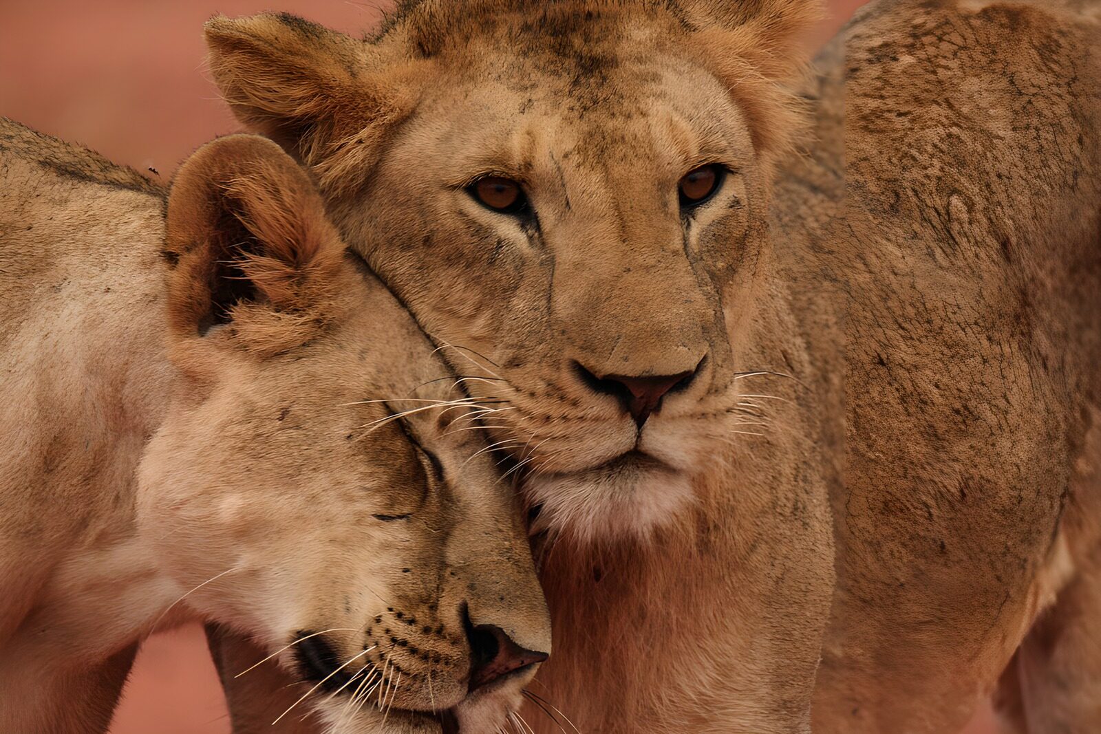 TPFR34472: Lionnes en étreinte tendre