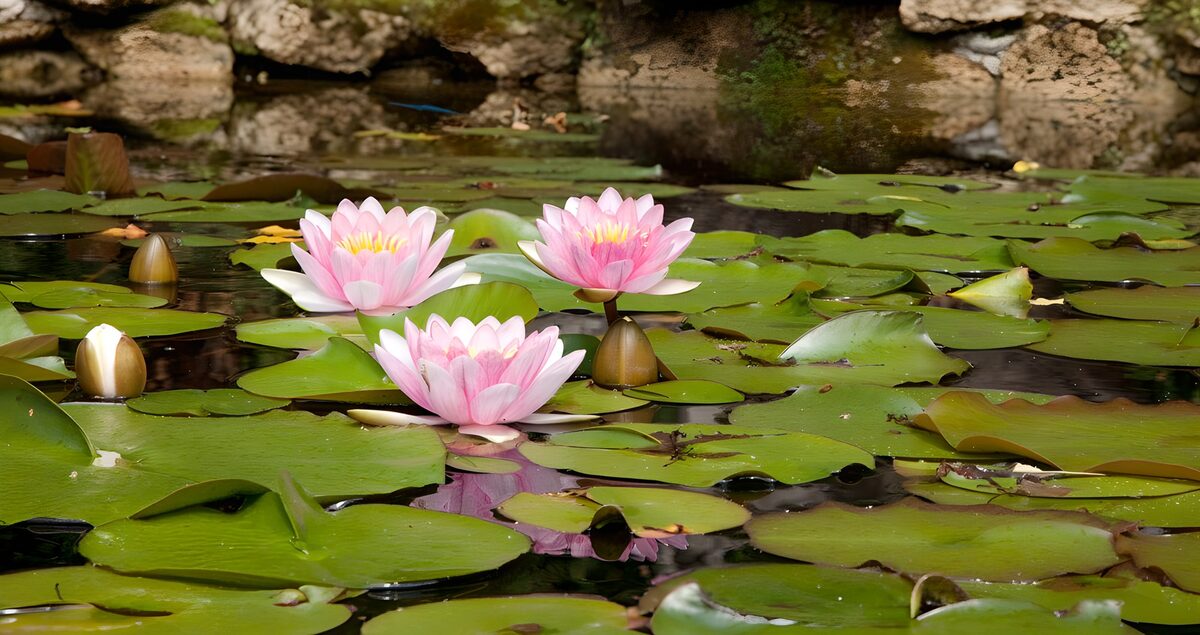 Fleur de nénuphar au bord de l'eau