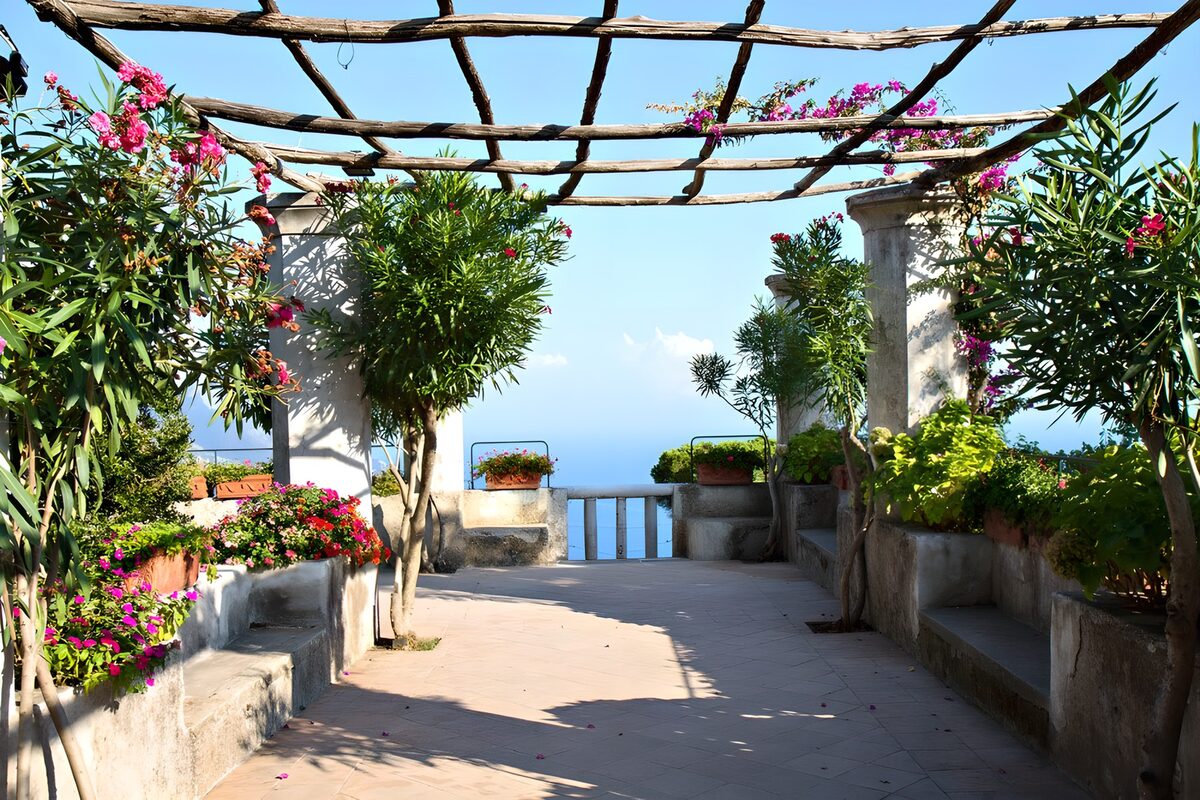 TPFR39670: Terrase florale avec vue sur la mer