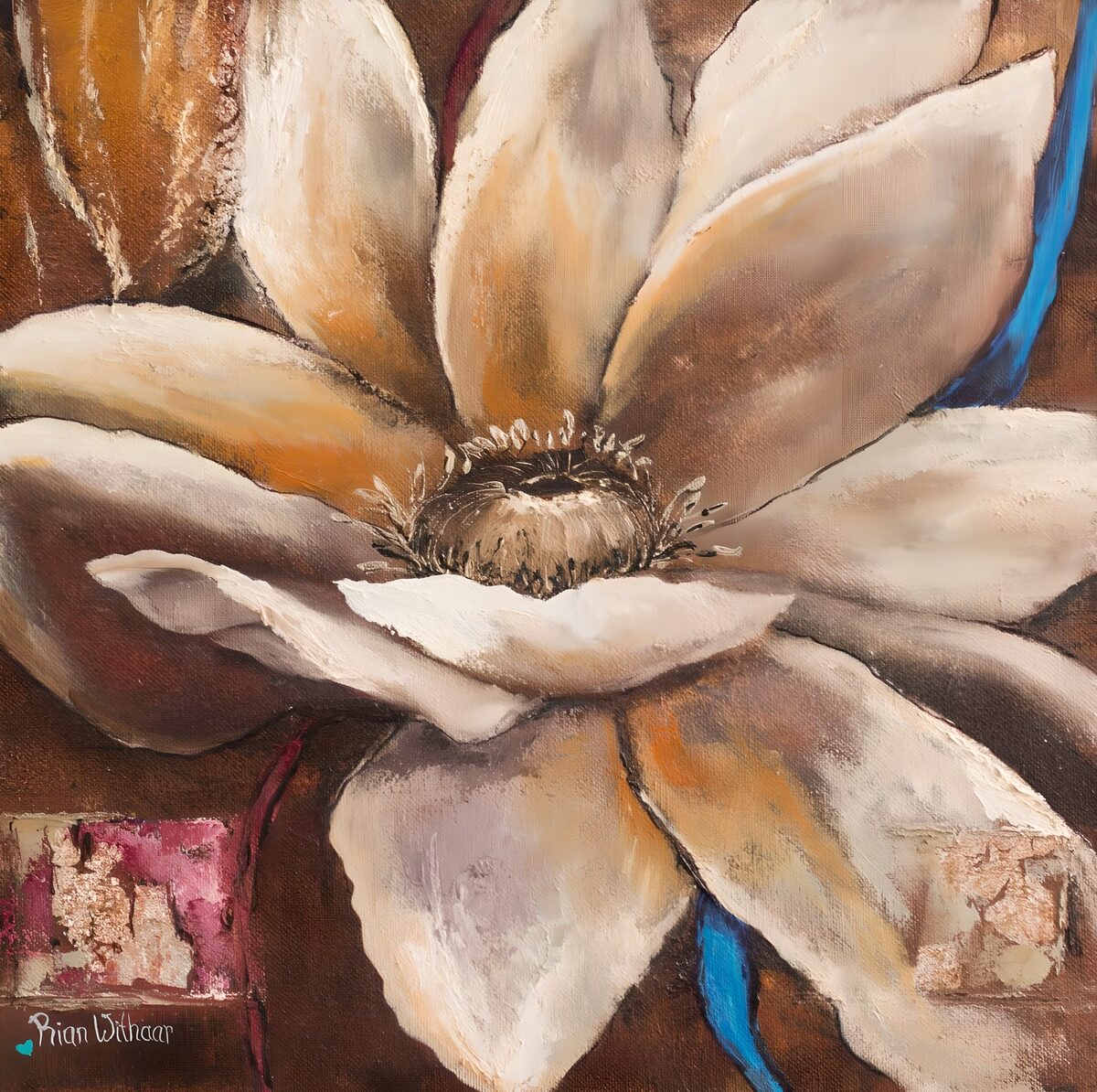 TPFR43619: Fleur délicate en nuances de terre