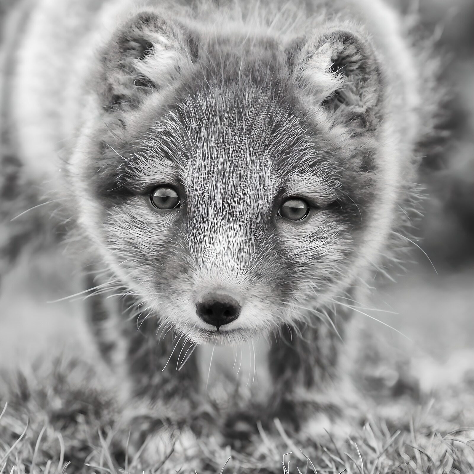 TPFR14441: Renard mignon en noir et blanc
