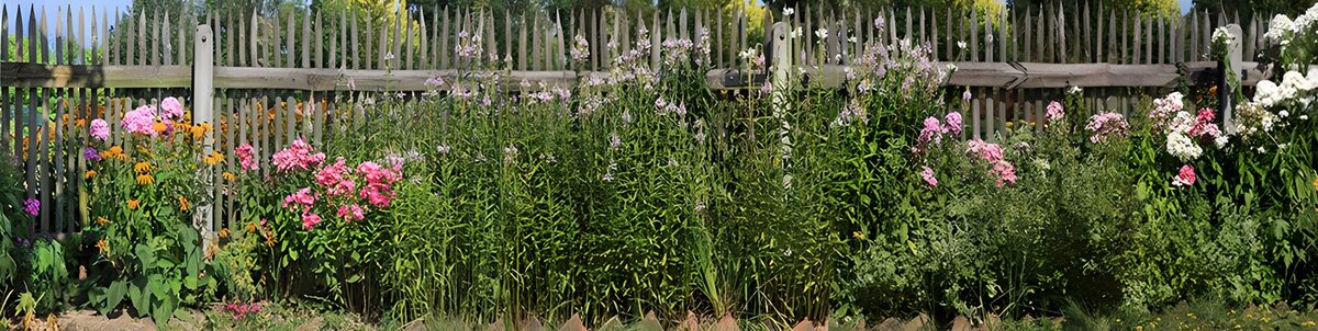 TPFR29514: Jardin coloré près de la clôture