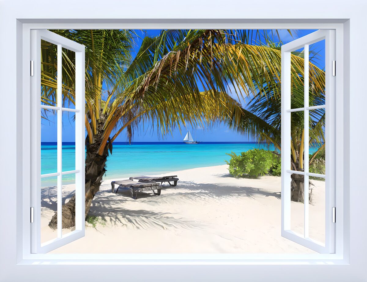 Vue paradisiaque sur la plage tropicale