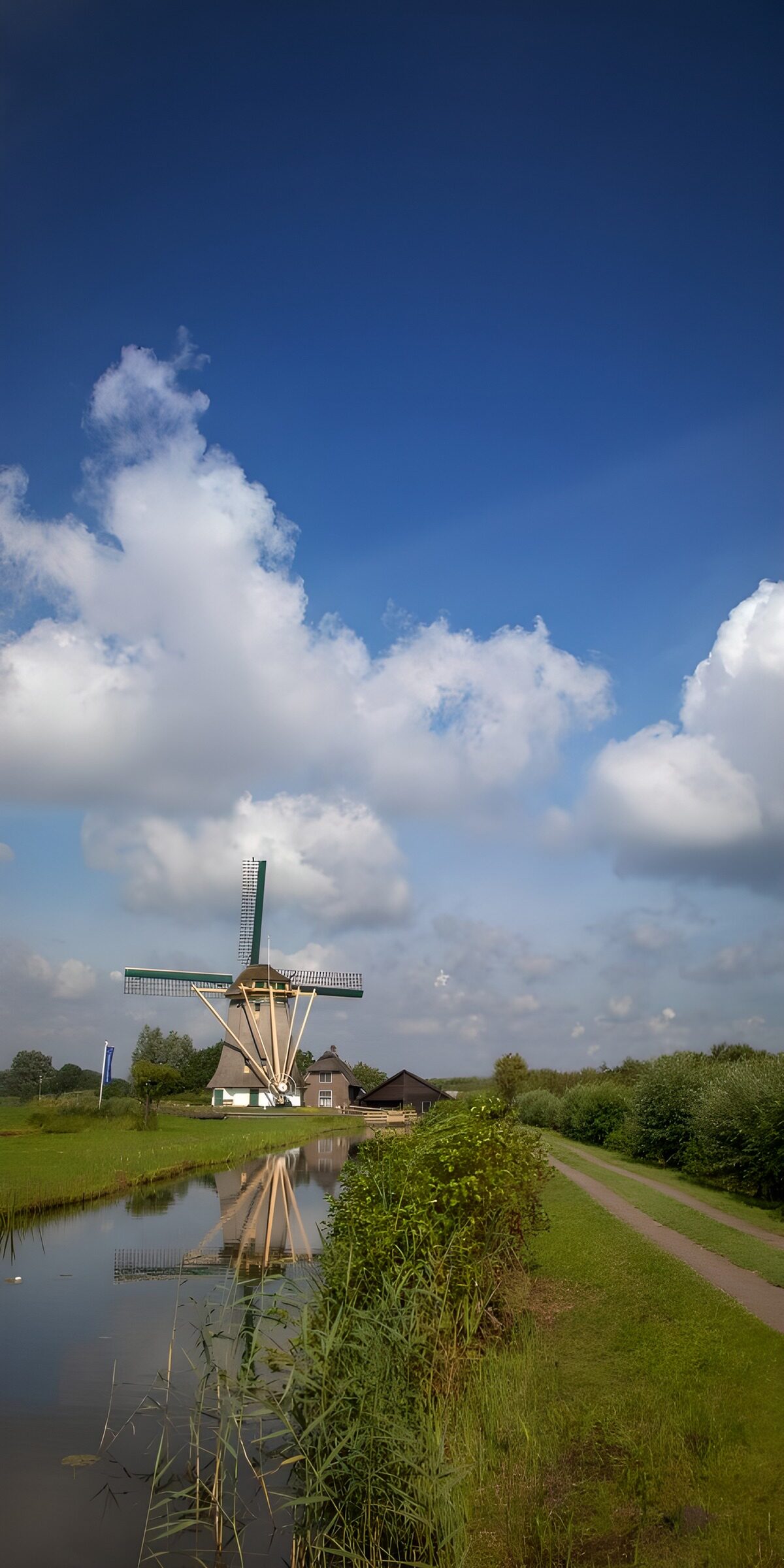 TPFR58632: Moulin et ciel bleu