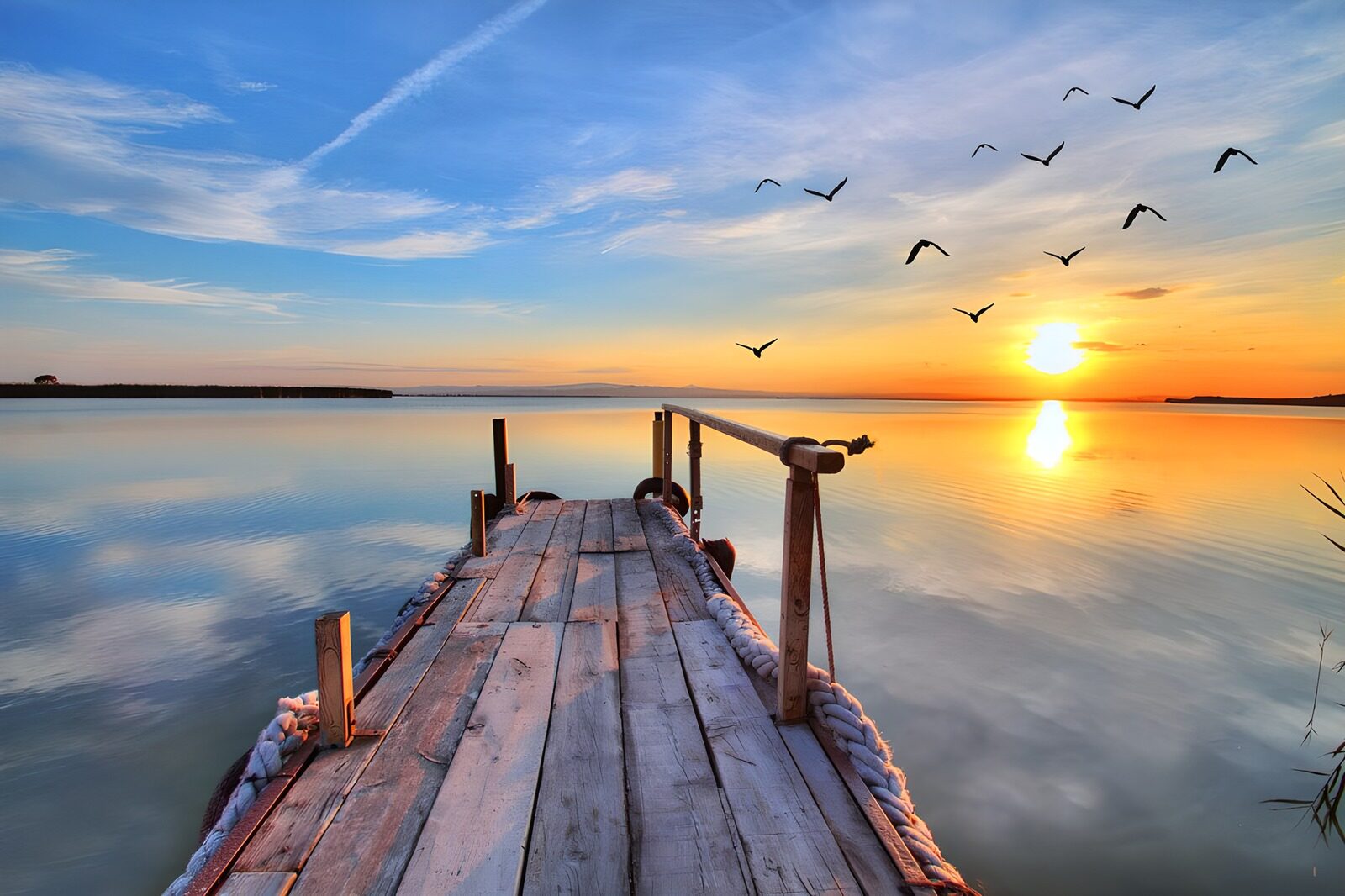TPFR35079: Lever de soleil paisible sur le lac