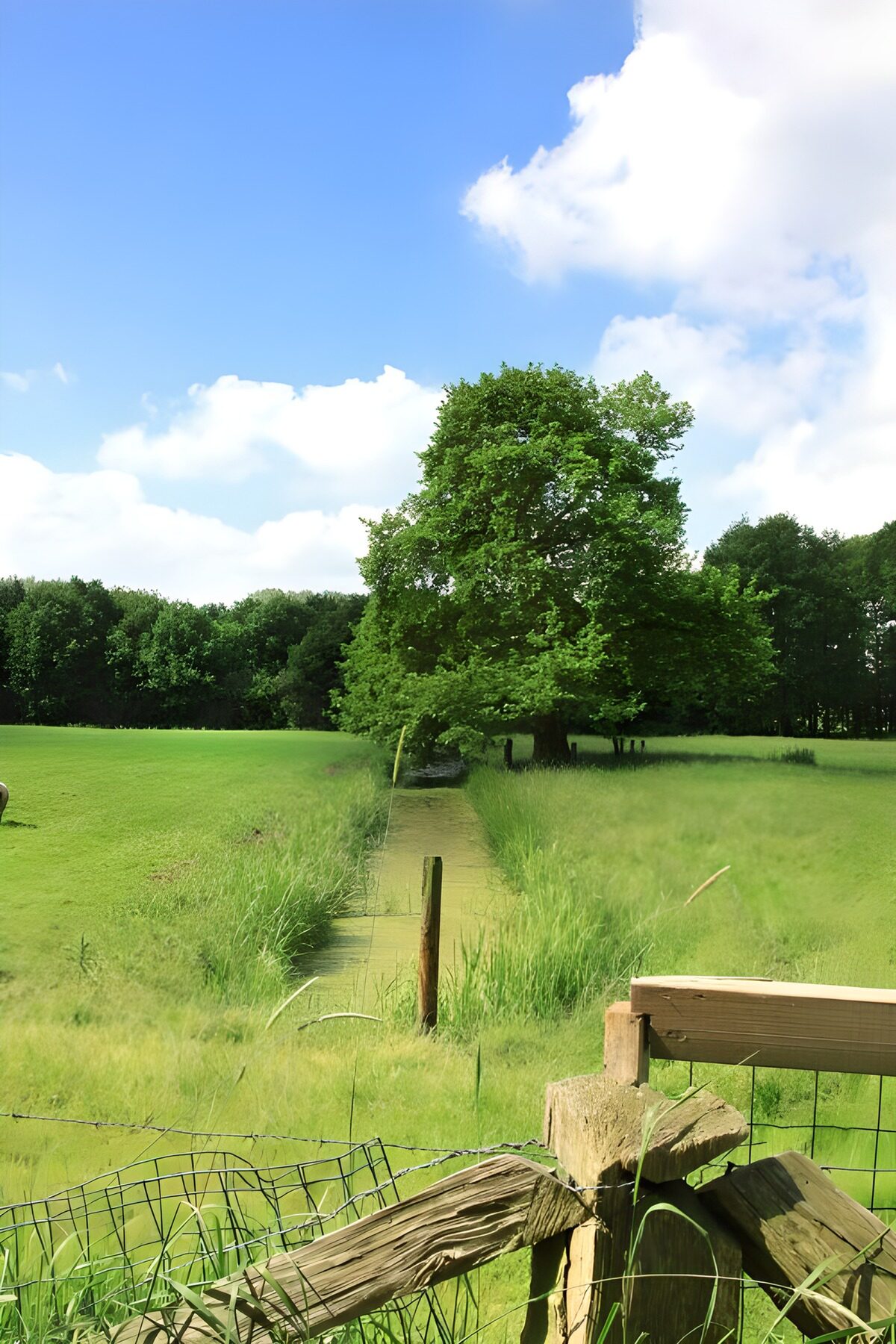 TPFR37339: Paysage verdoyant avec un arbre majestueux