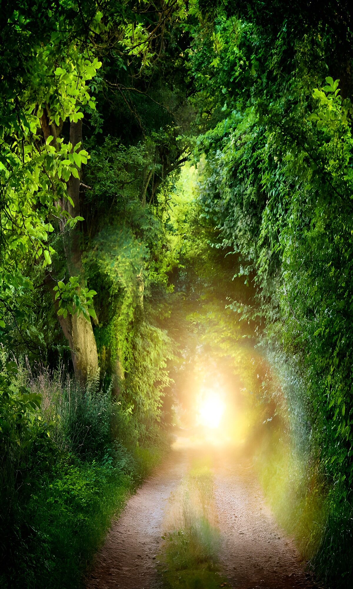 Chemin lumineux dans la forêt