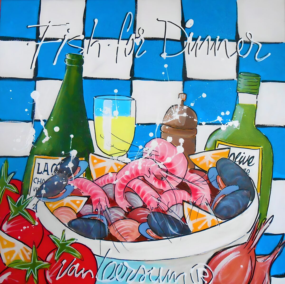 Dîner de fruits de mer coloré