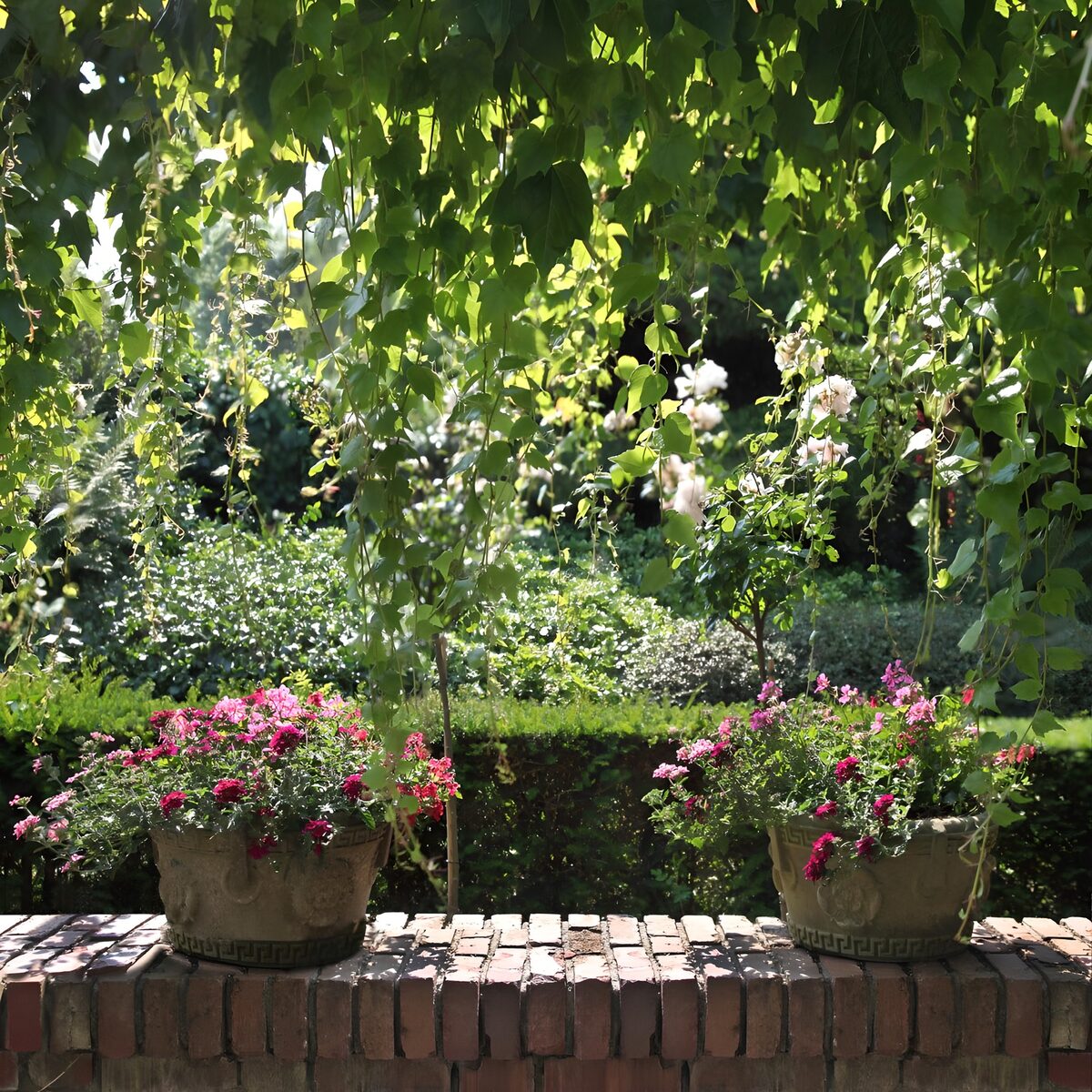 TPFR22415: Jardin enchanteur avec pots de fleurs