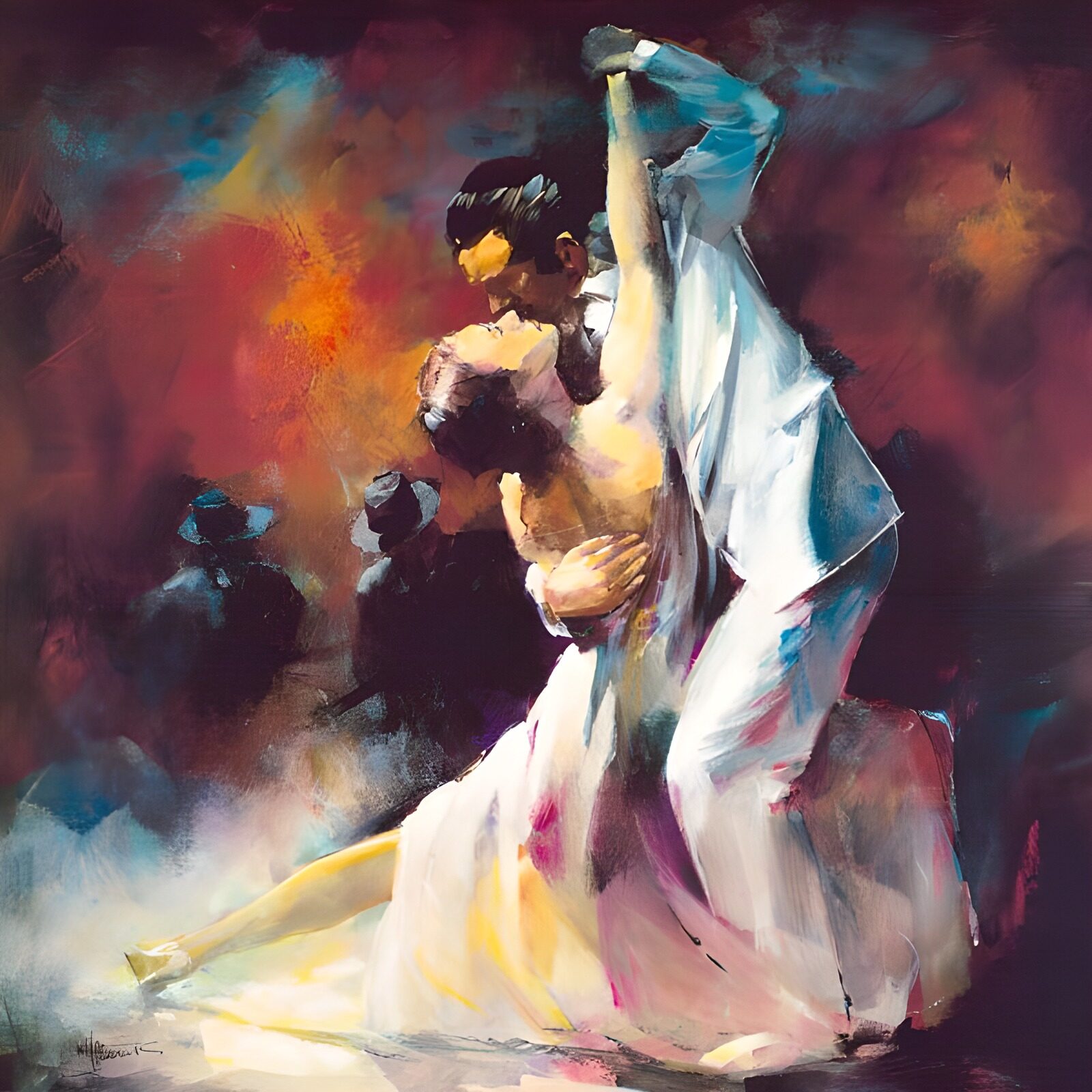 TPFR12647: Peinture d'un couple de danseurs