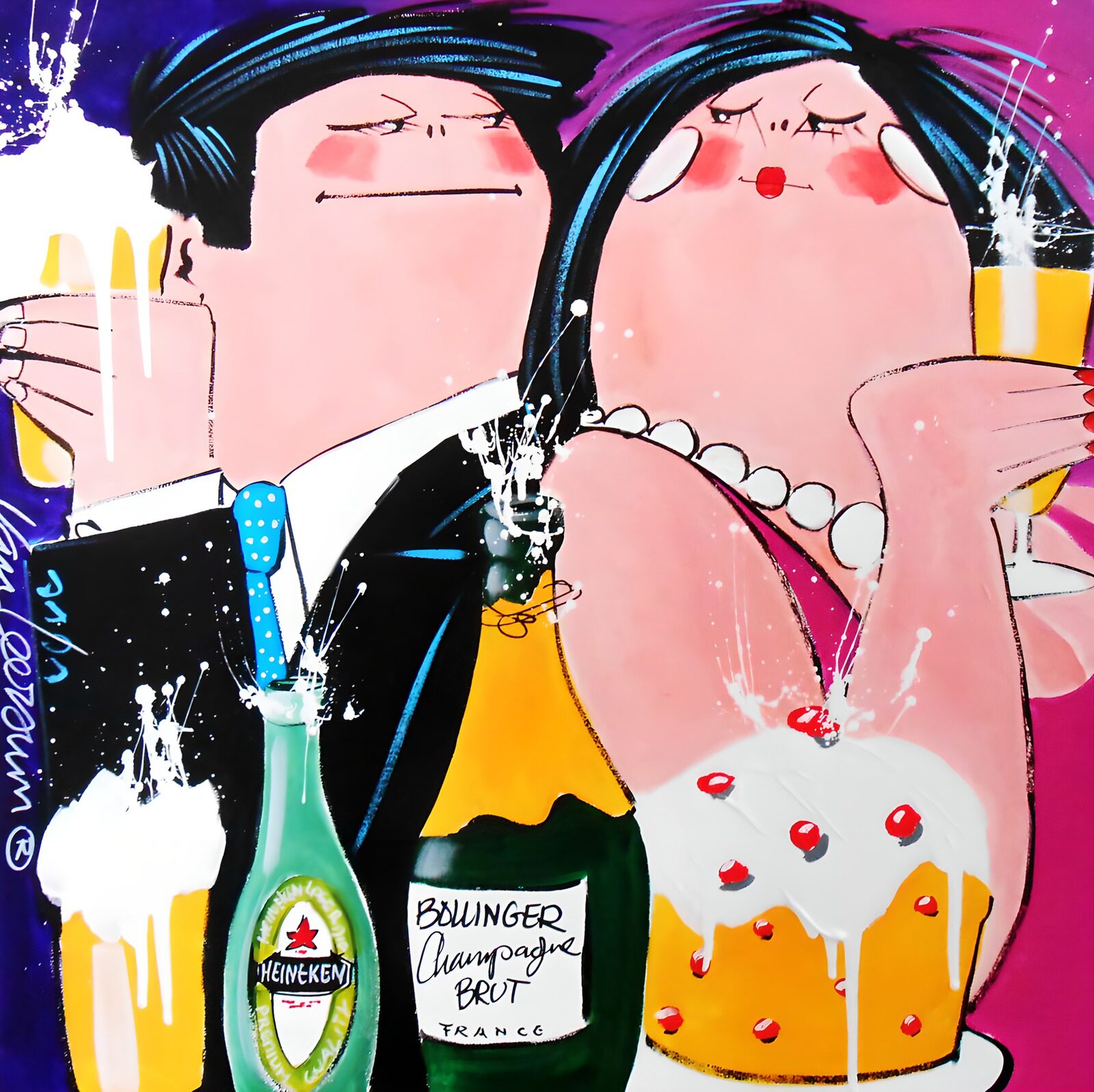 TPFR96524: Célébration avec champagne et éclats