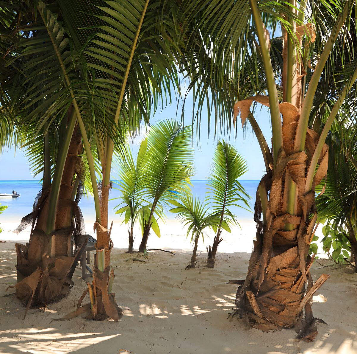 TPFR87358: Plage tranquille sous les palmiers