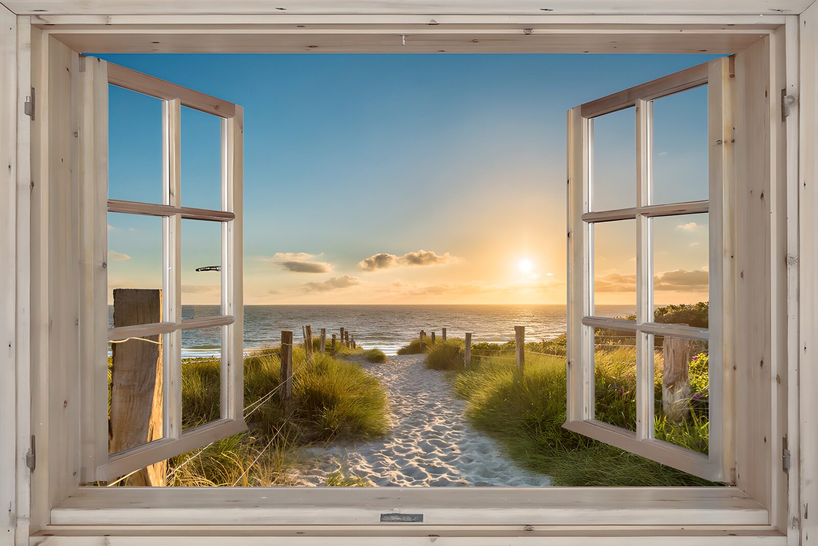 TPFR63618: Vue sur la plage au coucher de soleil