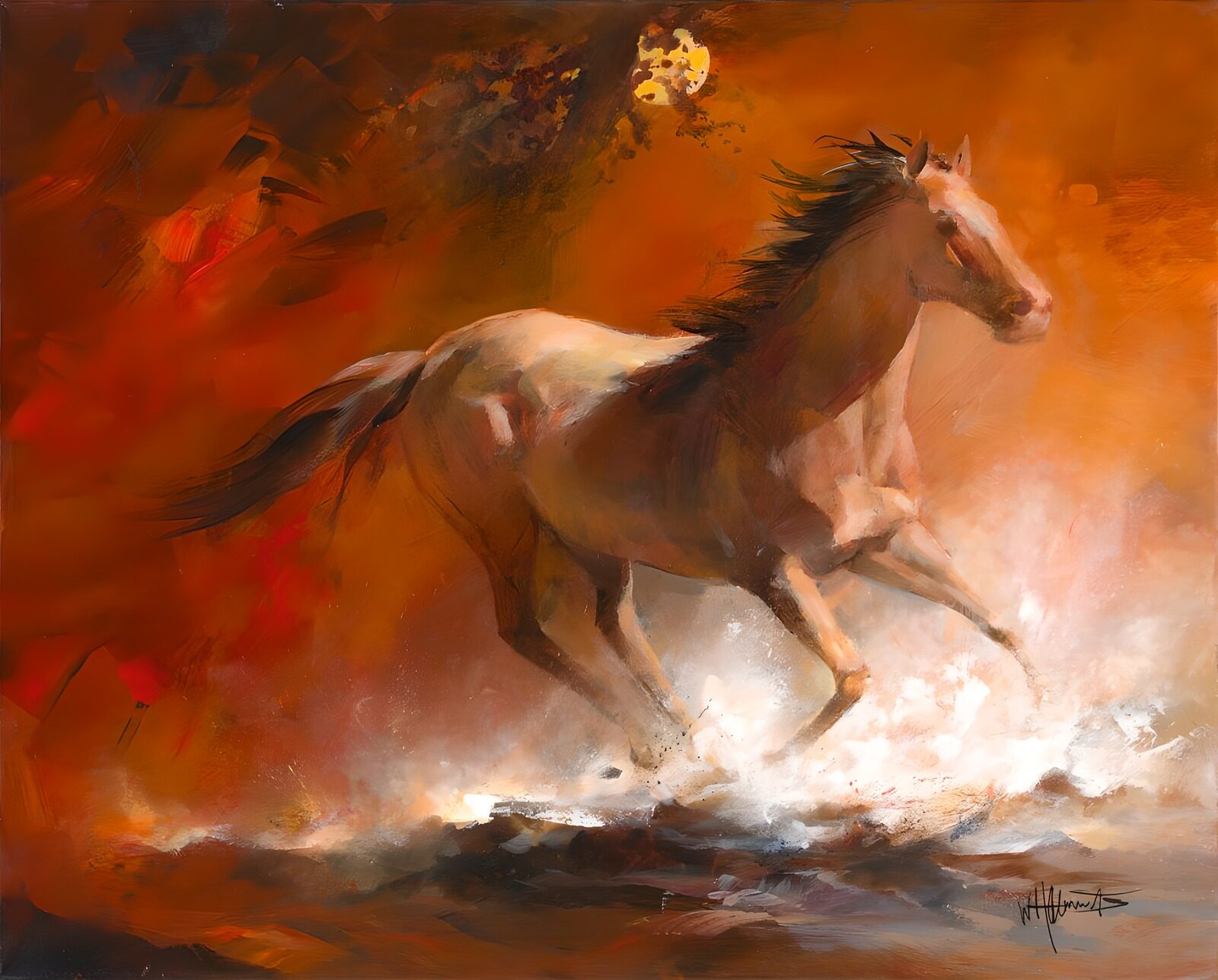 TPFR78991: Peinture d'un cheval au galop