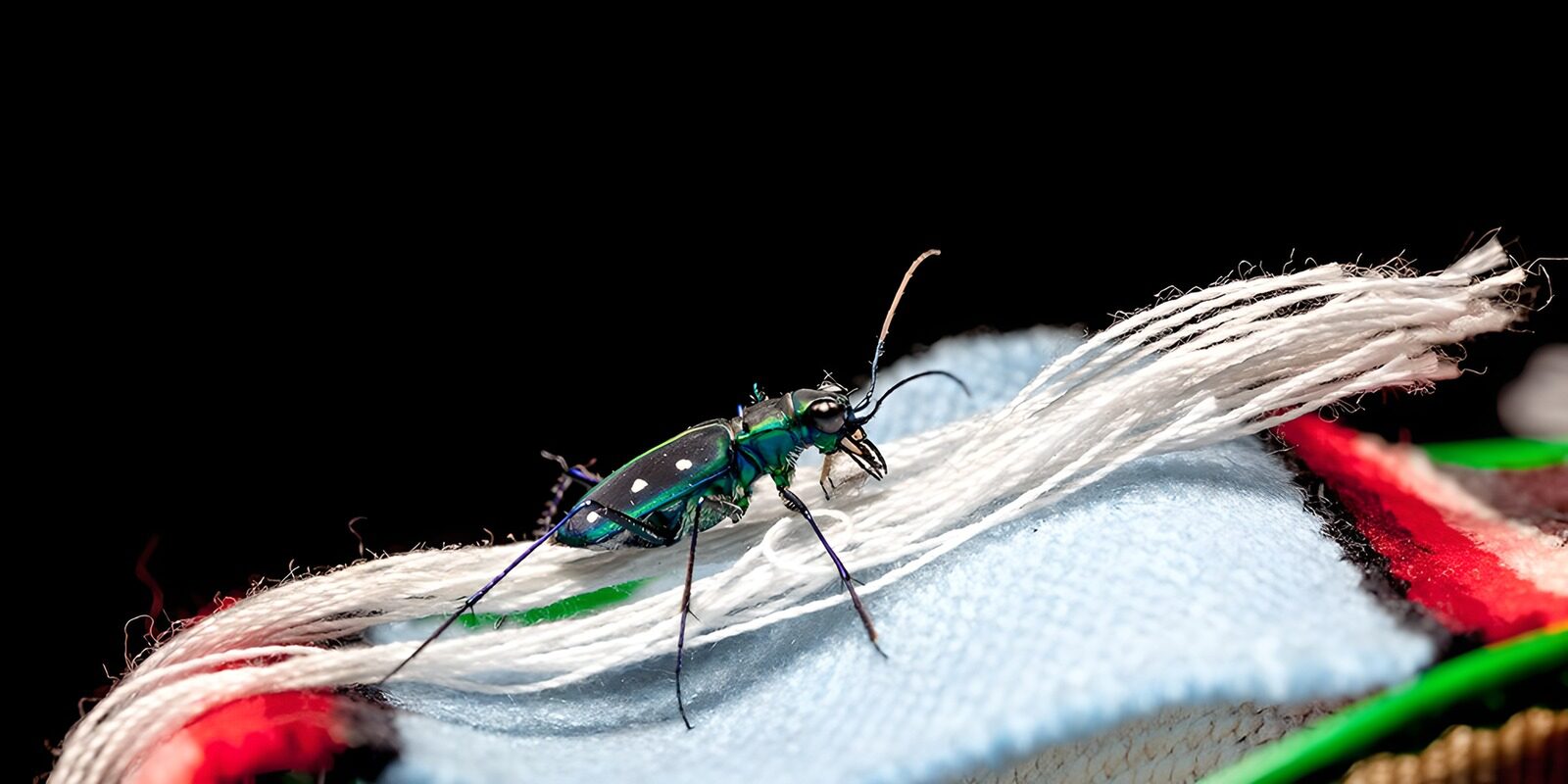 TPFR64299: Insecte scintillant sur tissu
