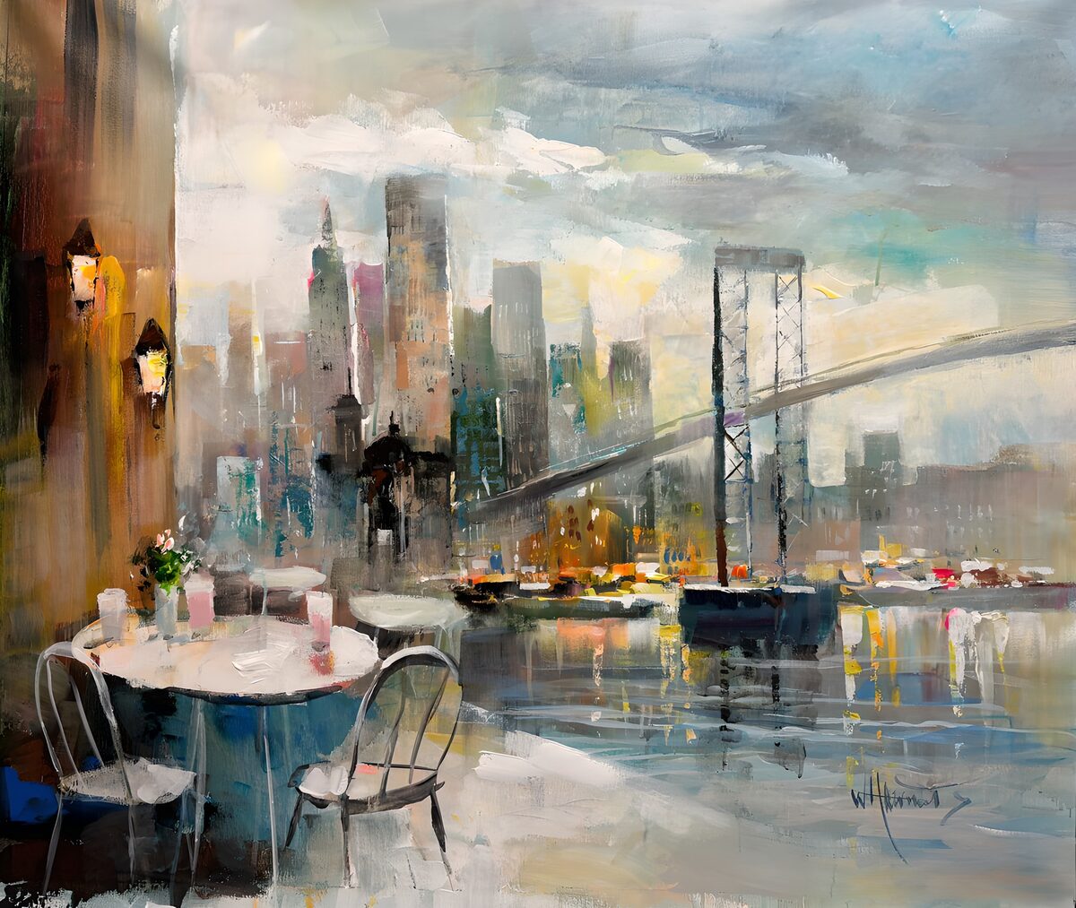 TPFR85134: Café au bord de l'eau à New York