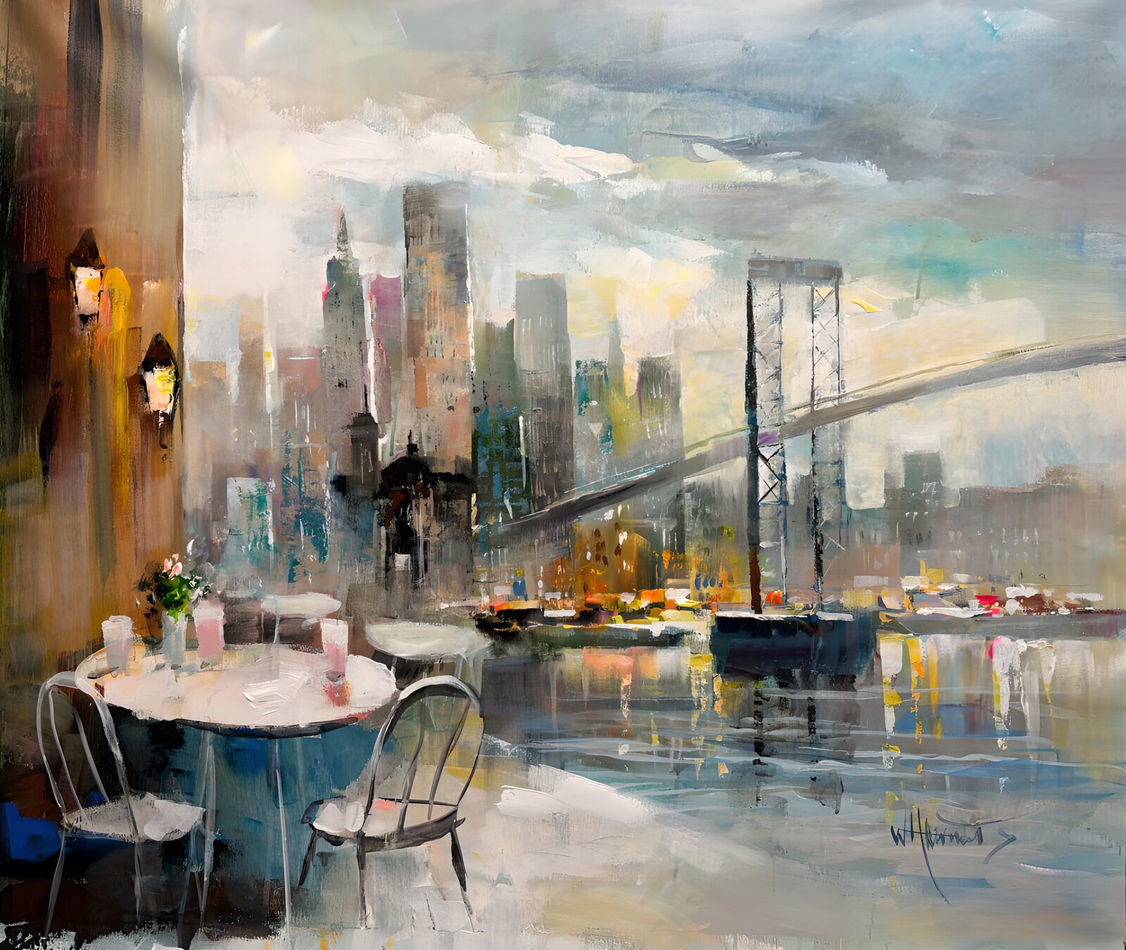 TPFR85134: Café au bord de l'eau à New York