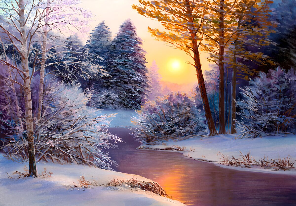 TPFR73733: Paysage d'hiver au lever du soleil