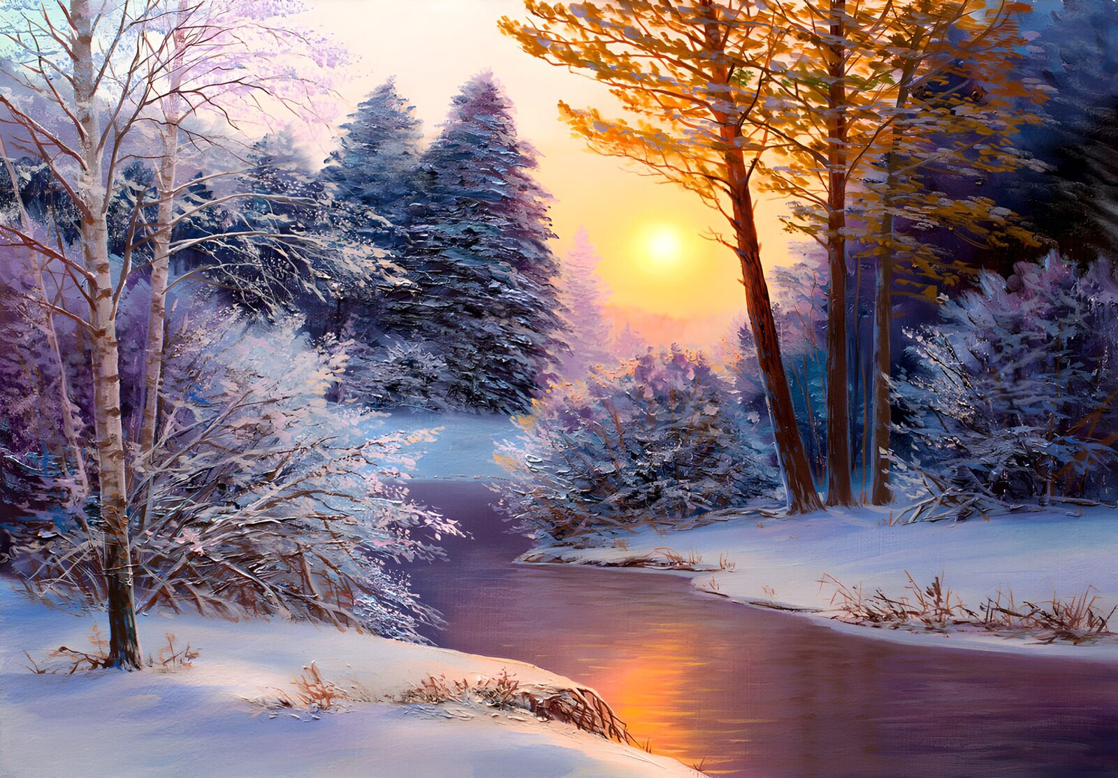 TPFR73733: Paysage d'hiver au lever du soleil