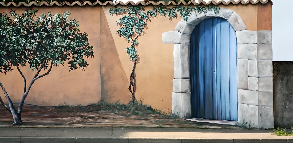 Trompe-l'œil dans un village de France version 2