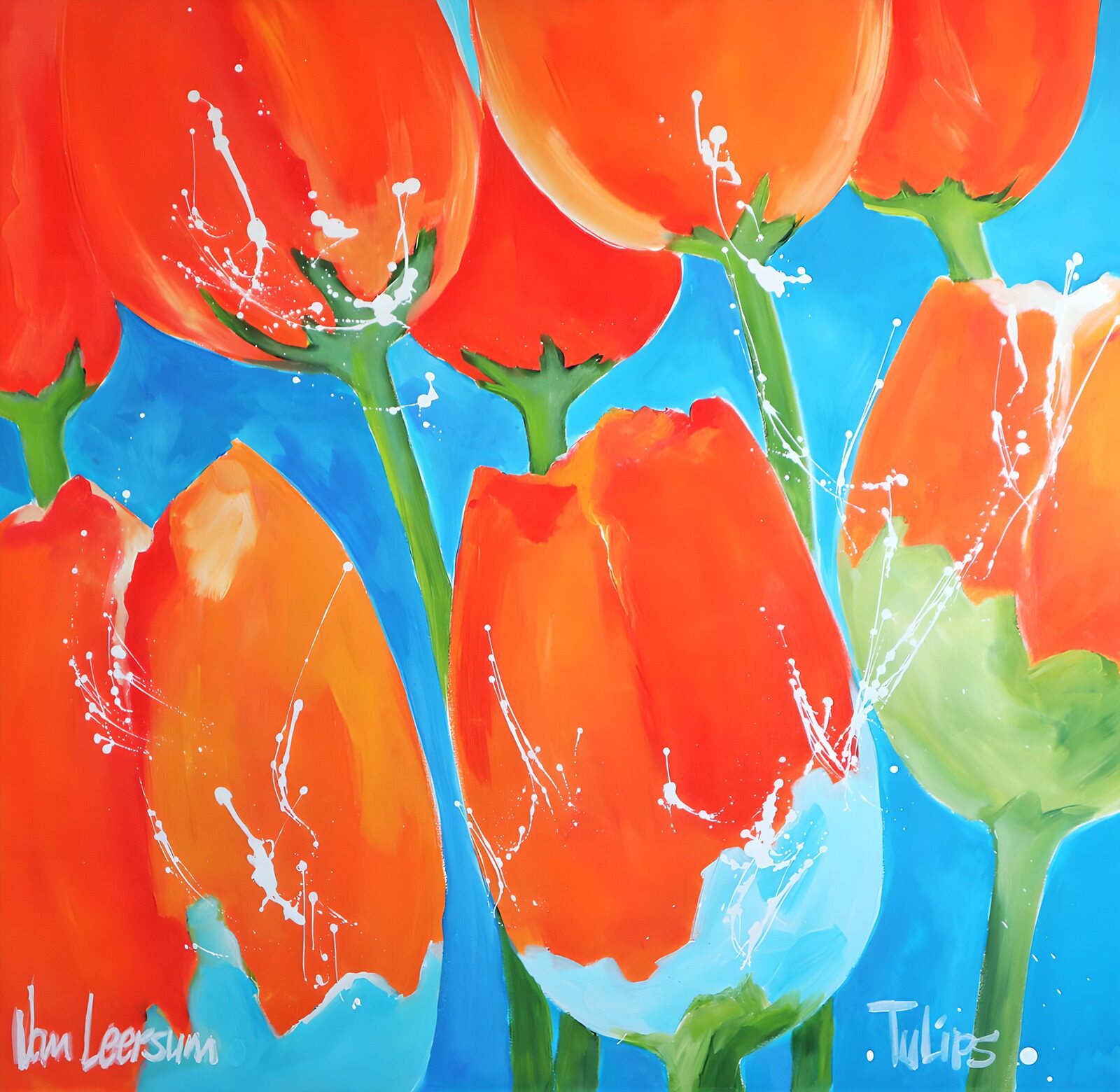 TPFR61572: Tulipes éclatantes en peinture