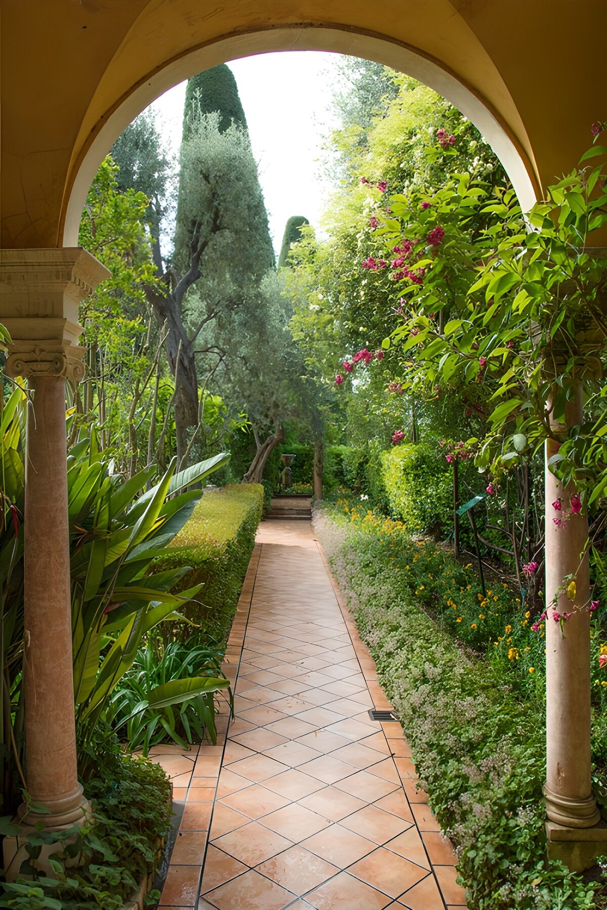 TPFR57917: Chemin paisible dans le jardin