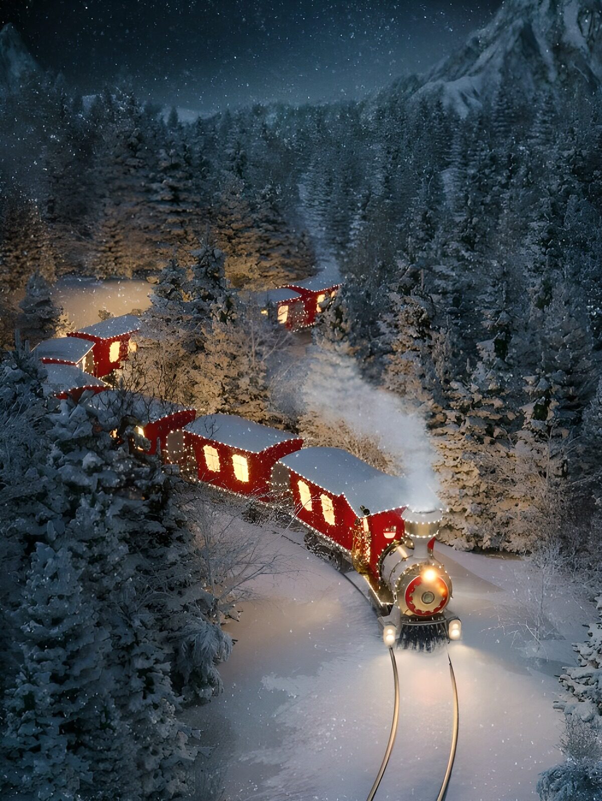 TPFR35662: Train enchanté dans la neige