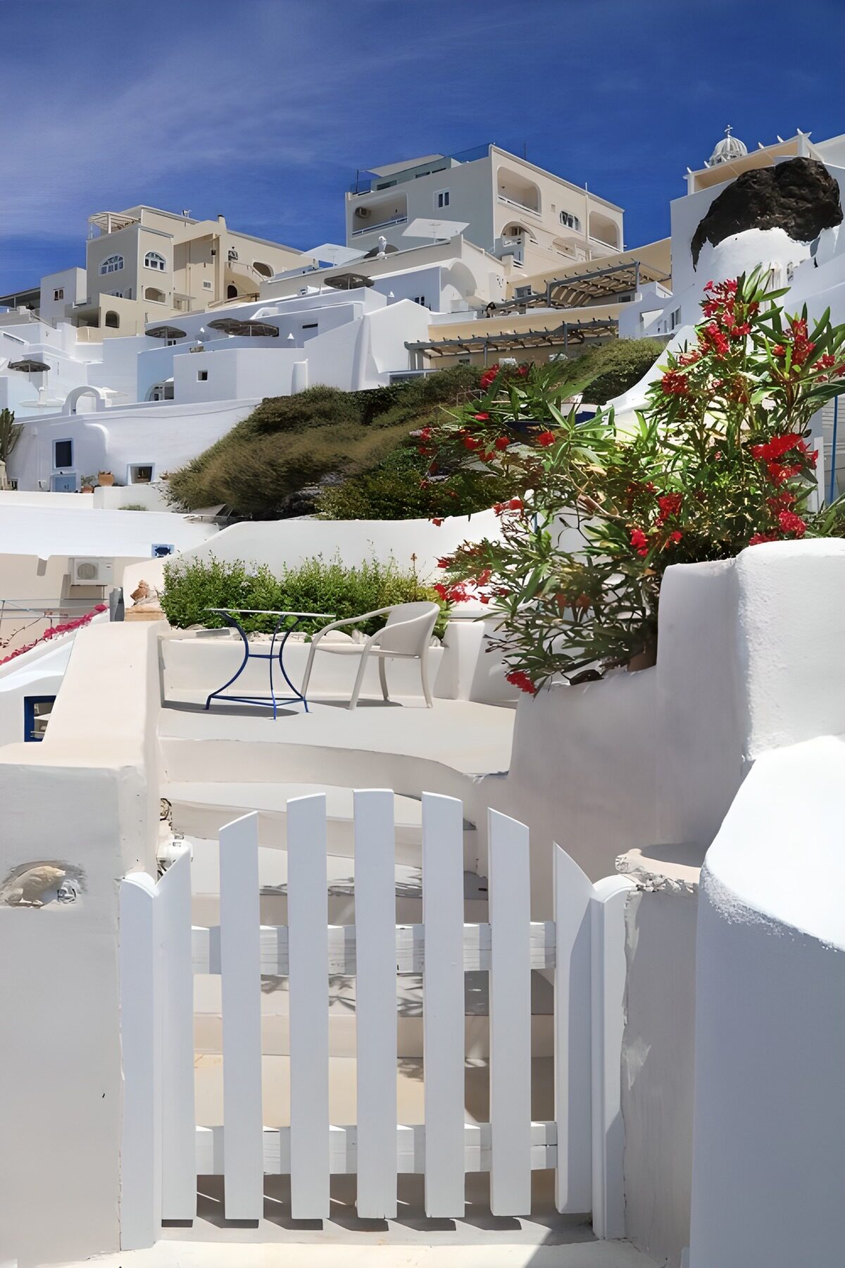 TPFR13478: Jardin des maisons blanches en Santorin