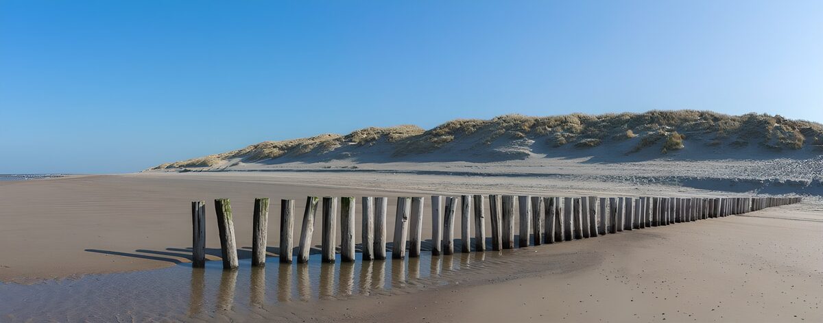 TPFR83382: Plage calme avec pile de bois