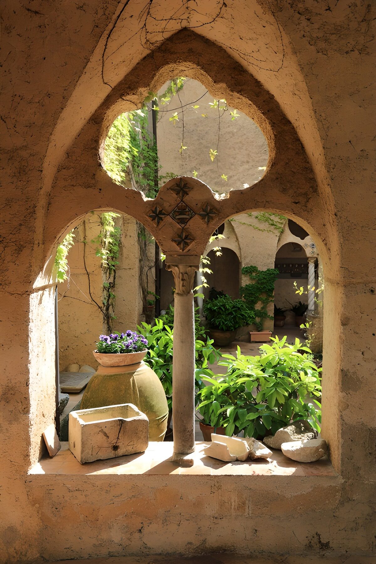 Vue paisible d'un jardin ancien