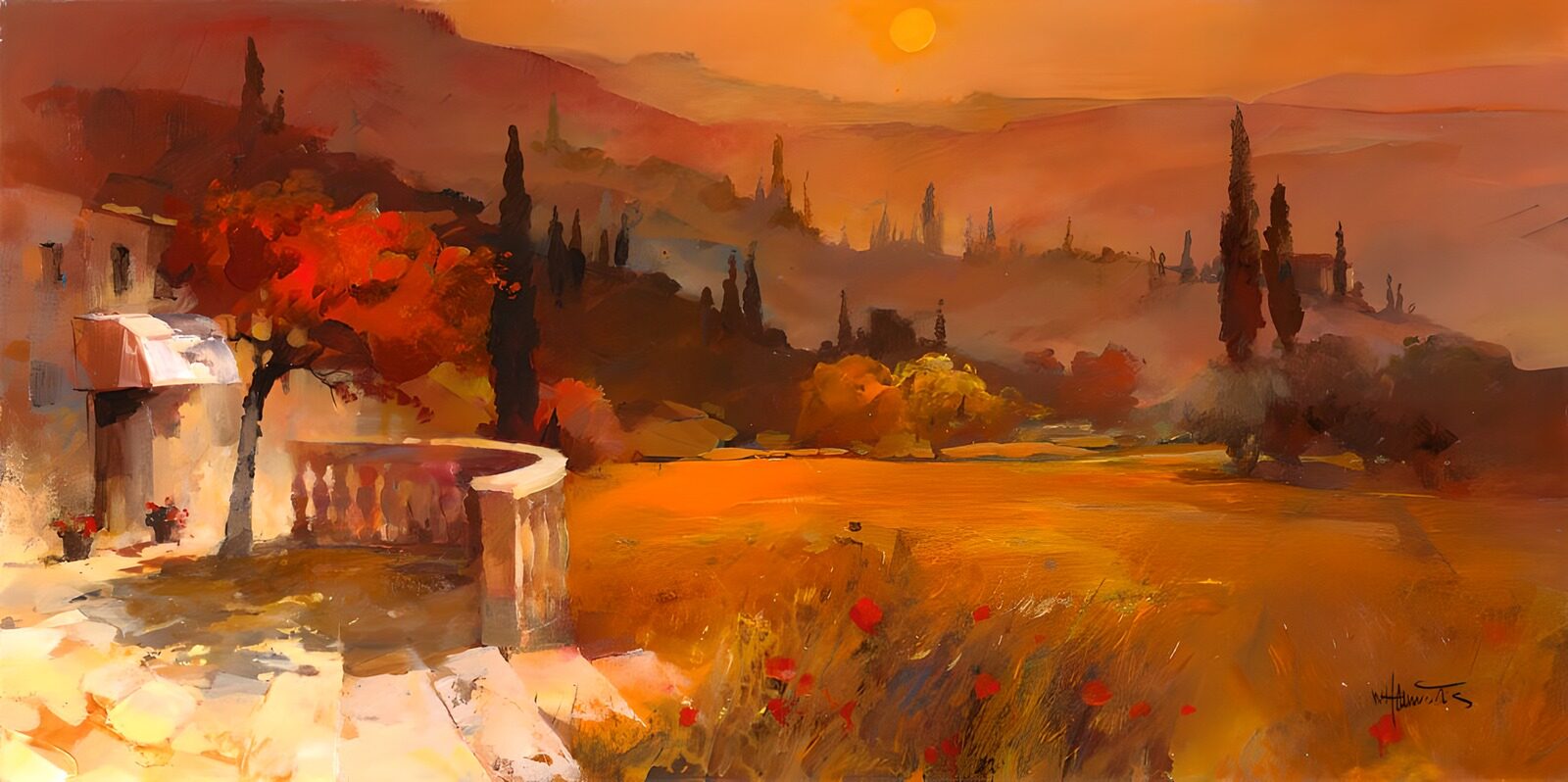 TPFR43880: Peinture d'un paysage espagnol version 3