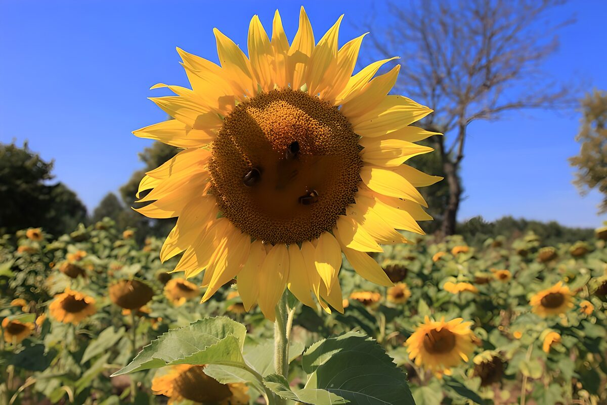 Champ de tournesols en pleine floraison