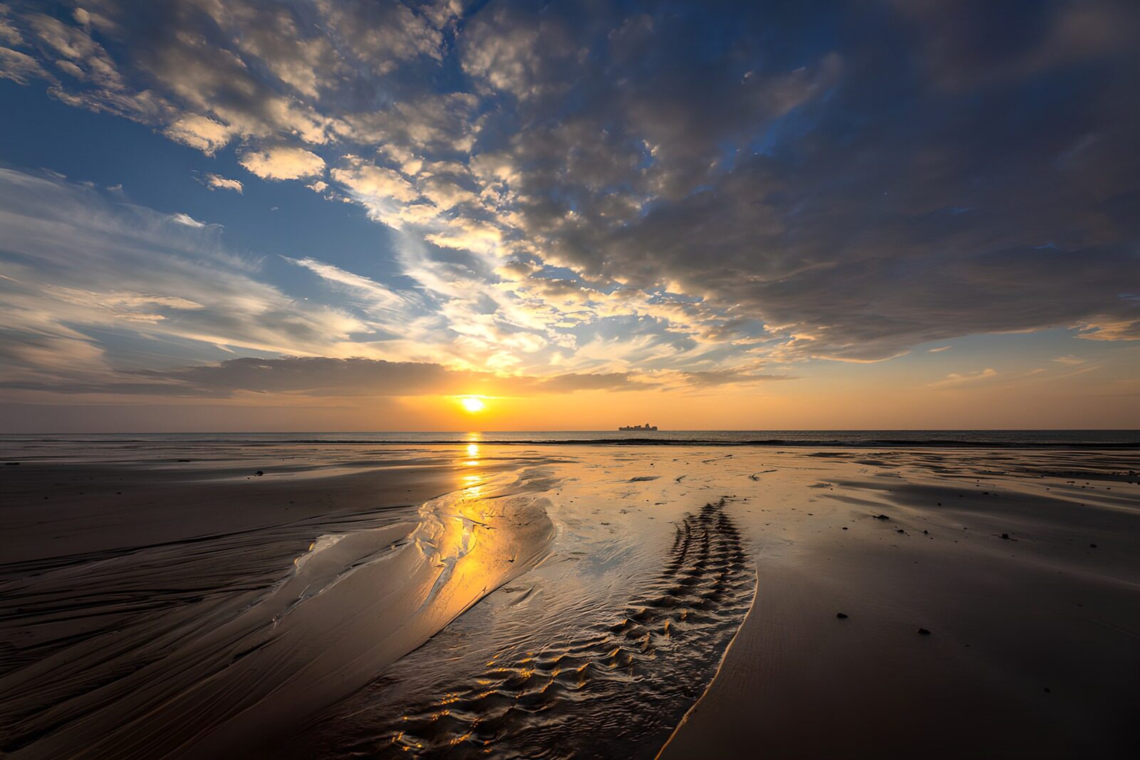TPFR28637: Coucher de soleil sur la plage