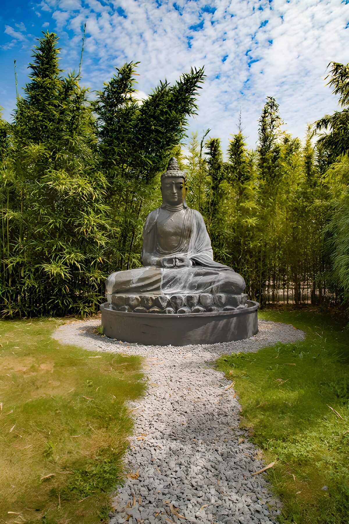 TPFR70173: Statue de Bouddha dans le jardin