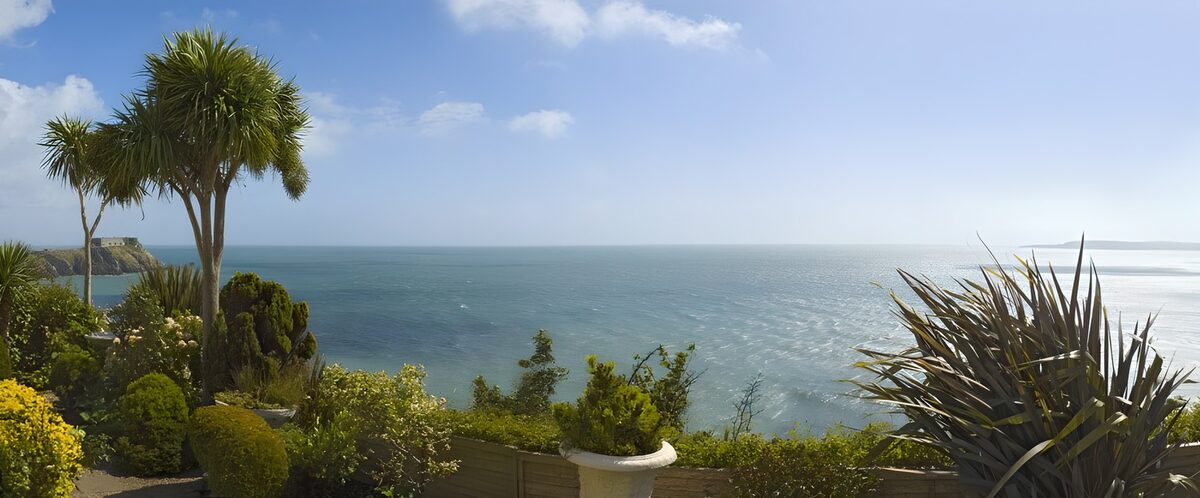 TPFR54018: Joli jardin avec vue sur la Méditerranée