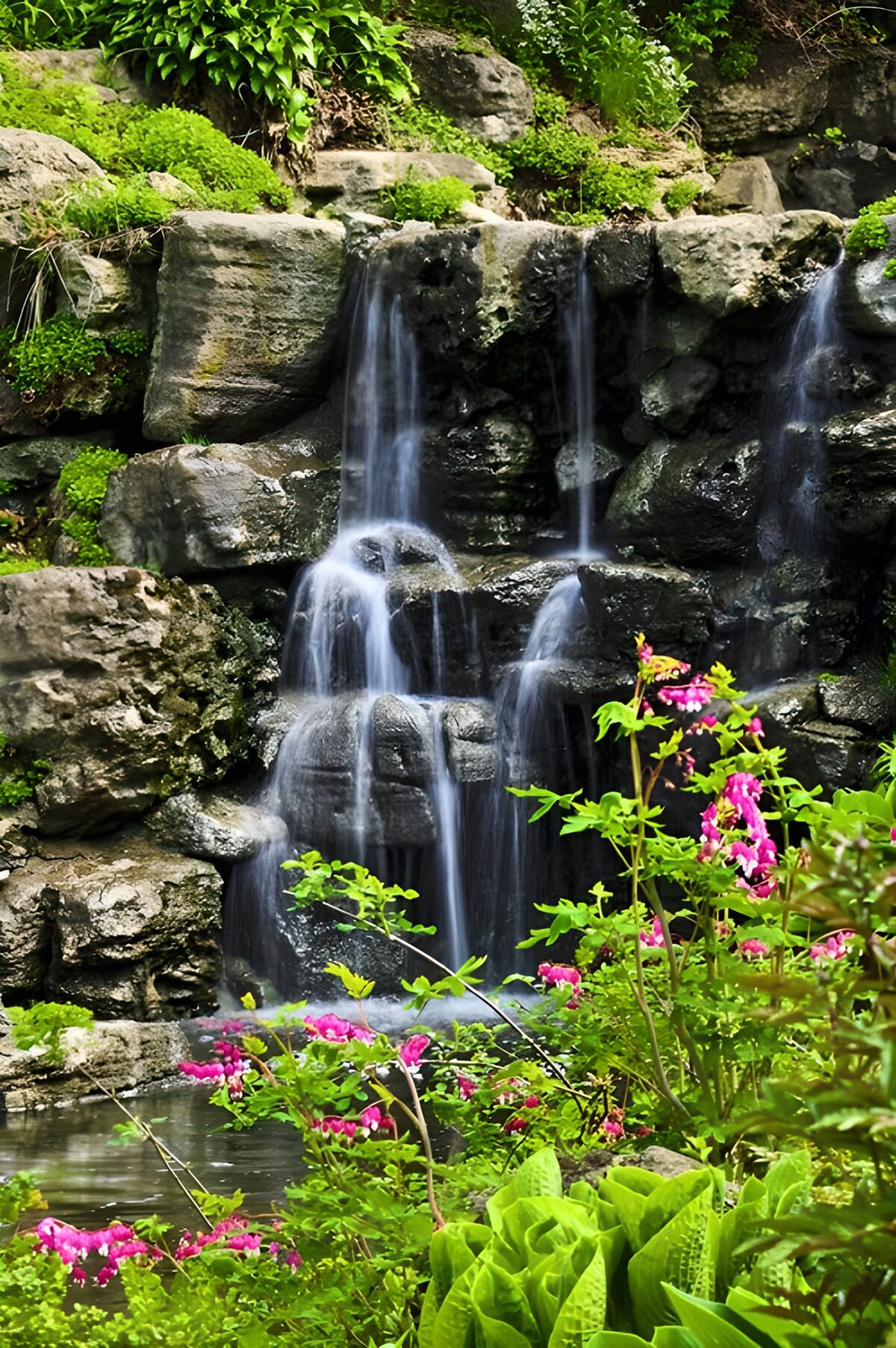Cascade paisible au jardin