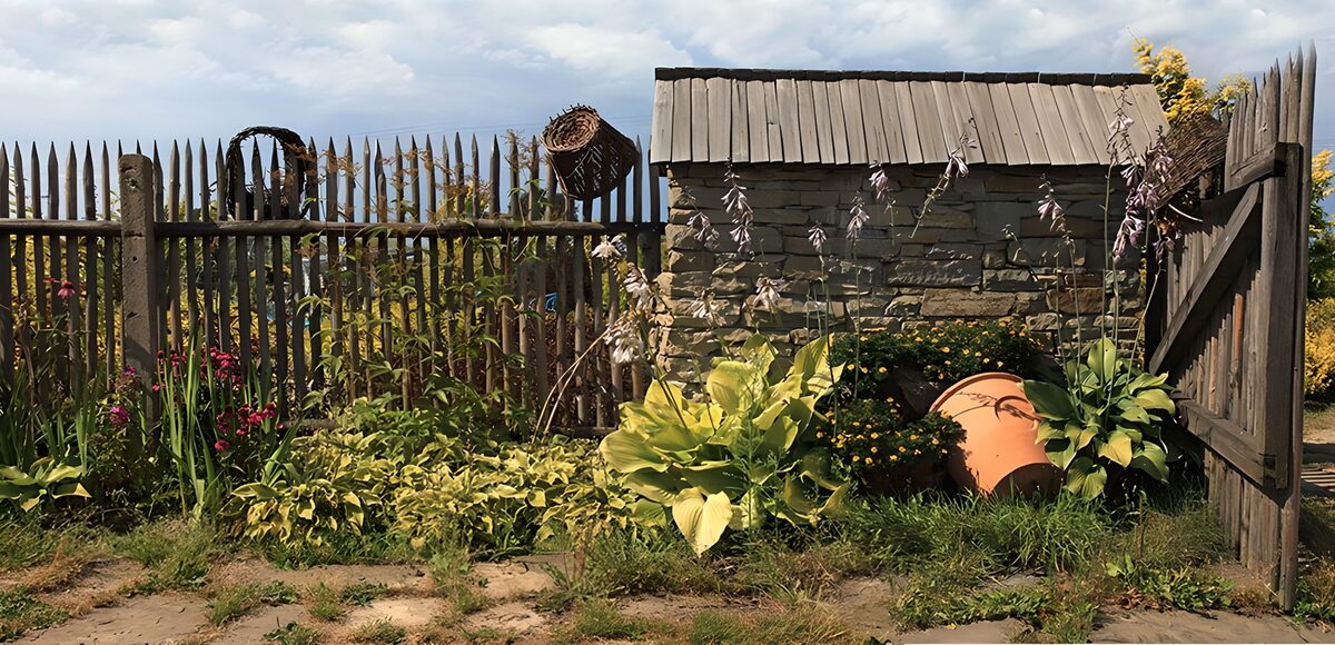 TPFR92846: Jardin paisible avec une cabane