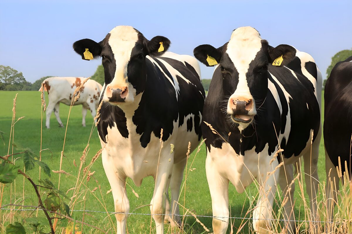 TPFR60787: Vaches heureuses dans un champ vert