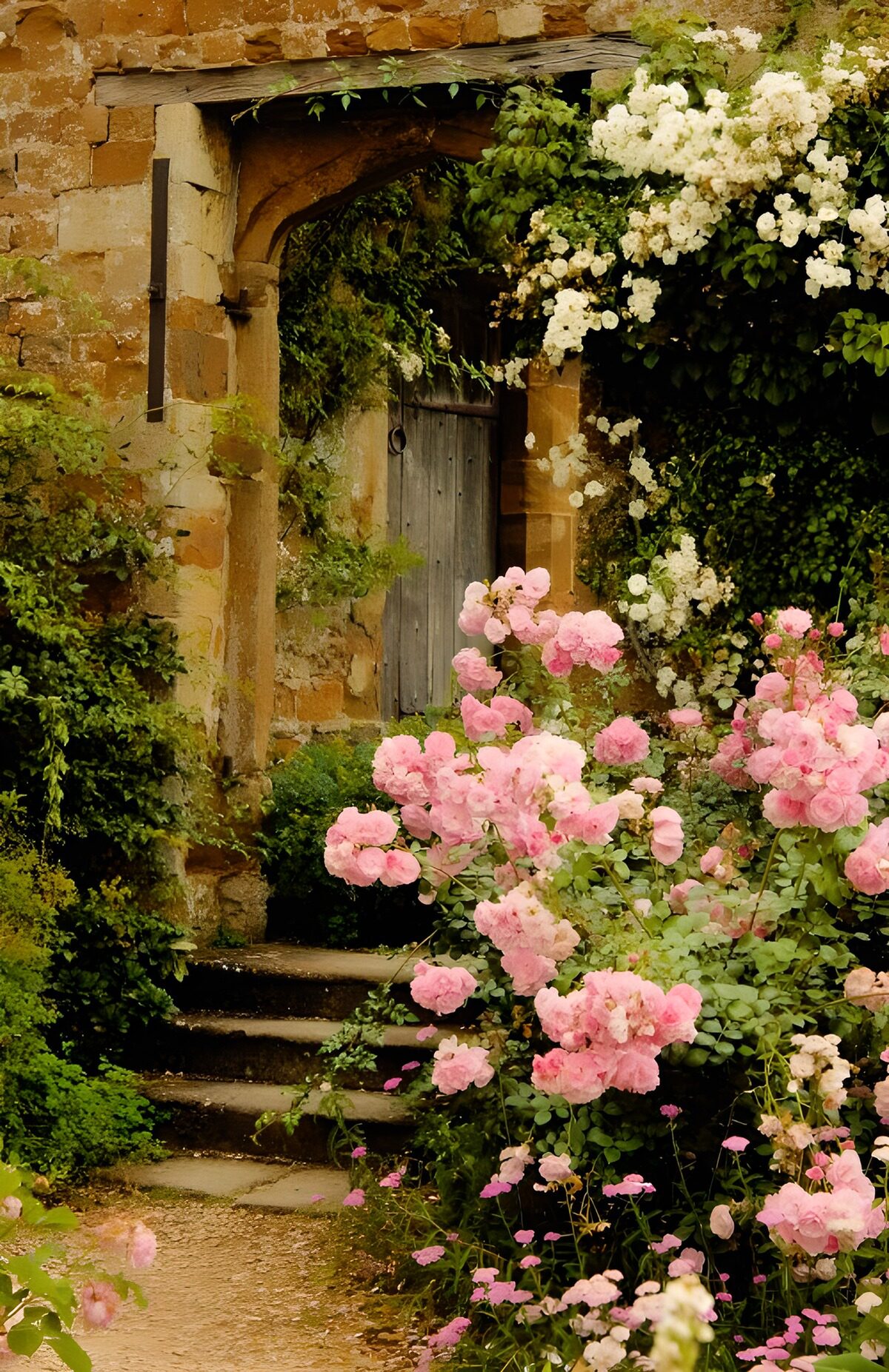 Portail fleuri au charme ancien