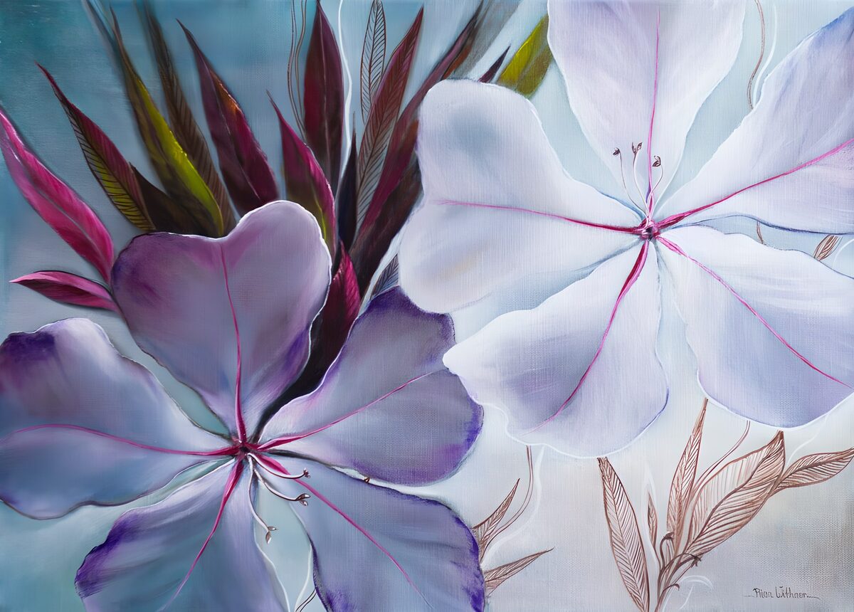 TPFR30791: Fleurs délicates sur fond apaisant