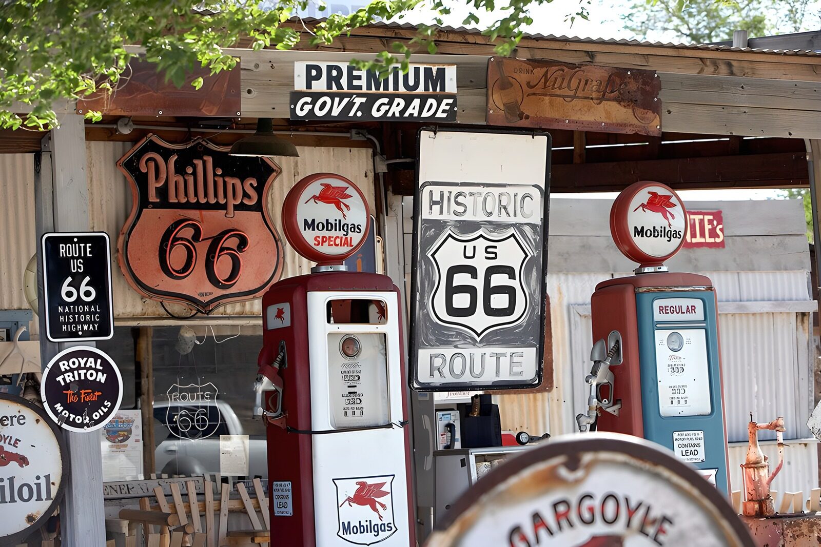 TPFR97756: Stations-service vintage sur la Route 66