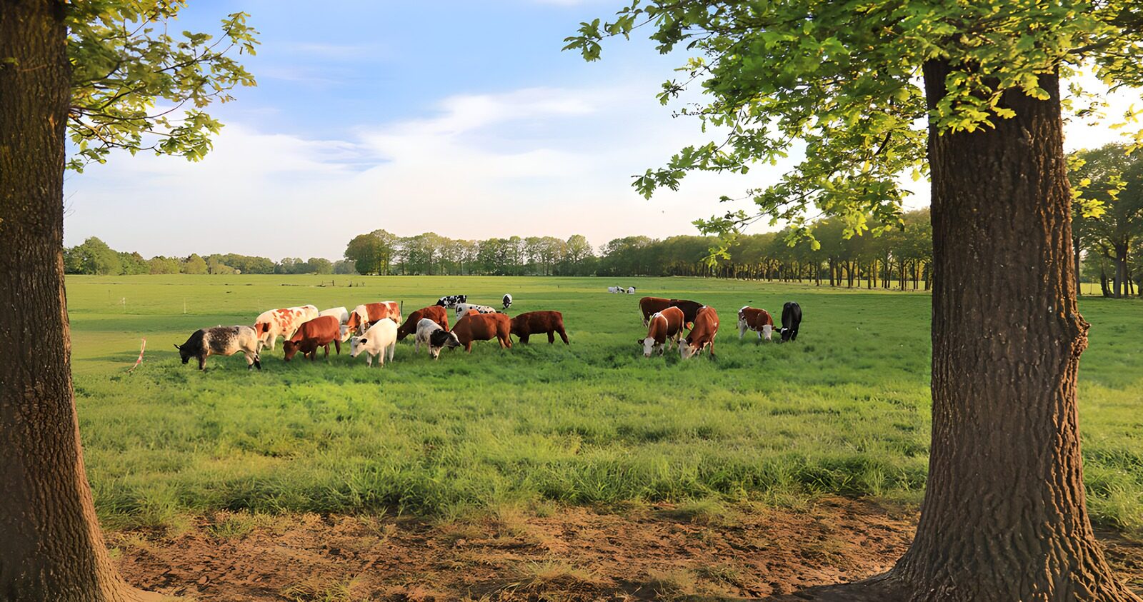 TPFR65151: Vaches paissant sous le soleil printanier