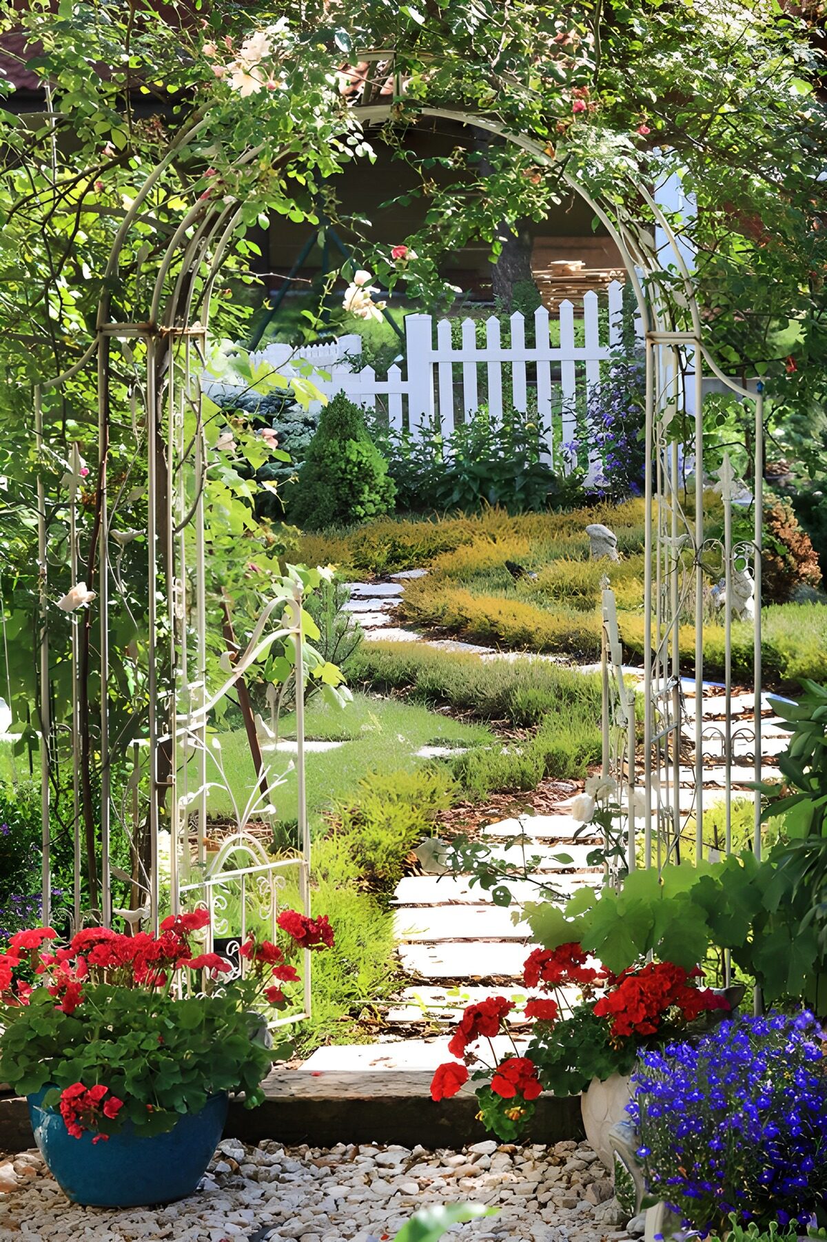TPFR65748: Une porte d'entrée charmante au jardin
