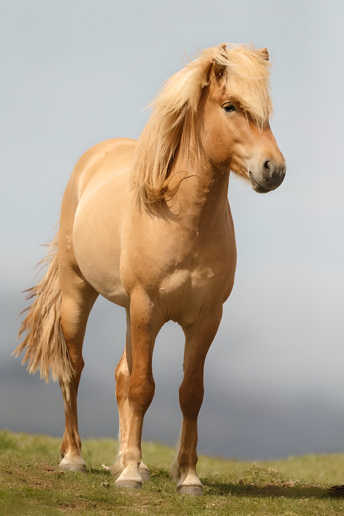 Cheval au pelage doré dans la nature
