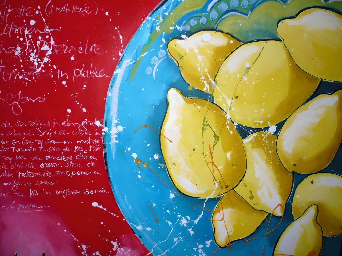 Citrons frais sur assiette couleur