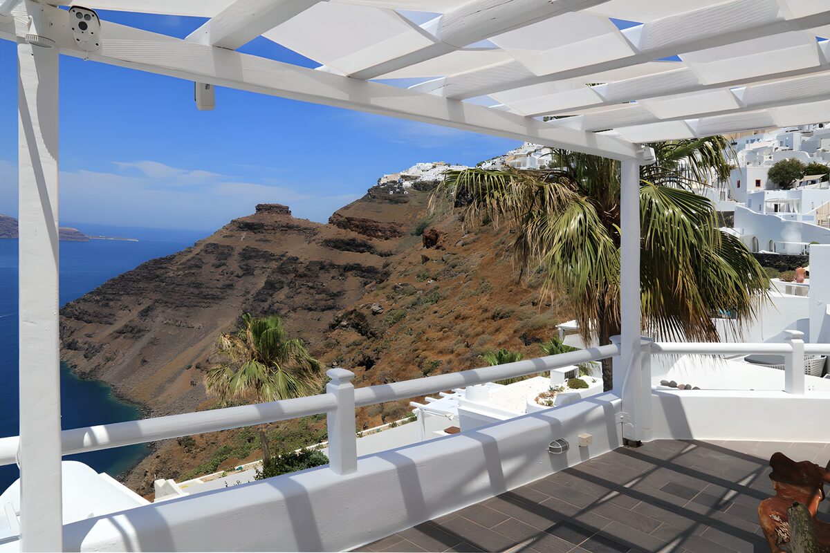 Vue panoramique de Santorin
