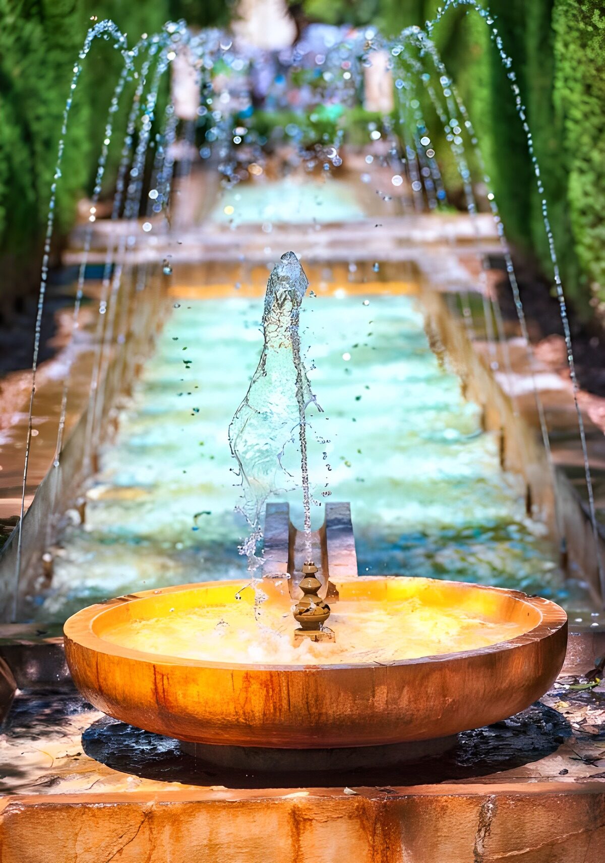 TPFR47425: Fontaine élégante dans un jardin