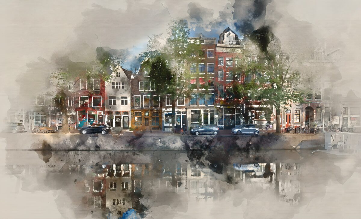 TPFR92497: Reflets des canaux d'Amsterdam