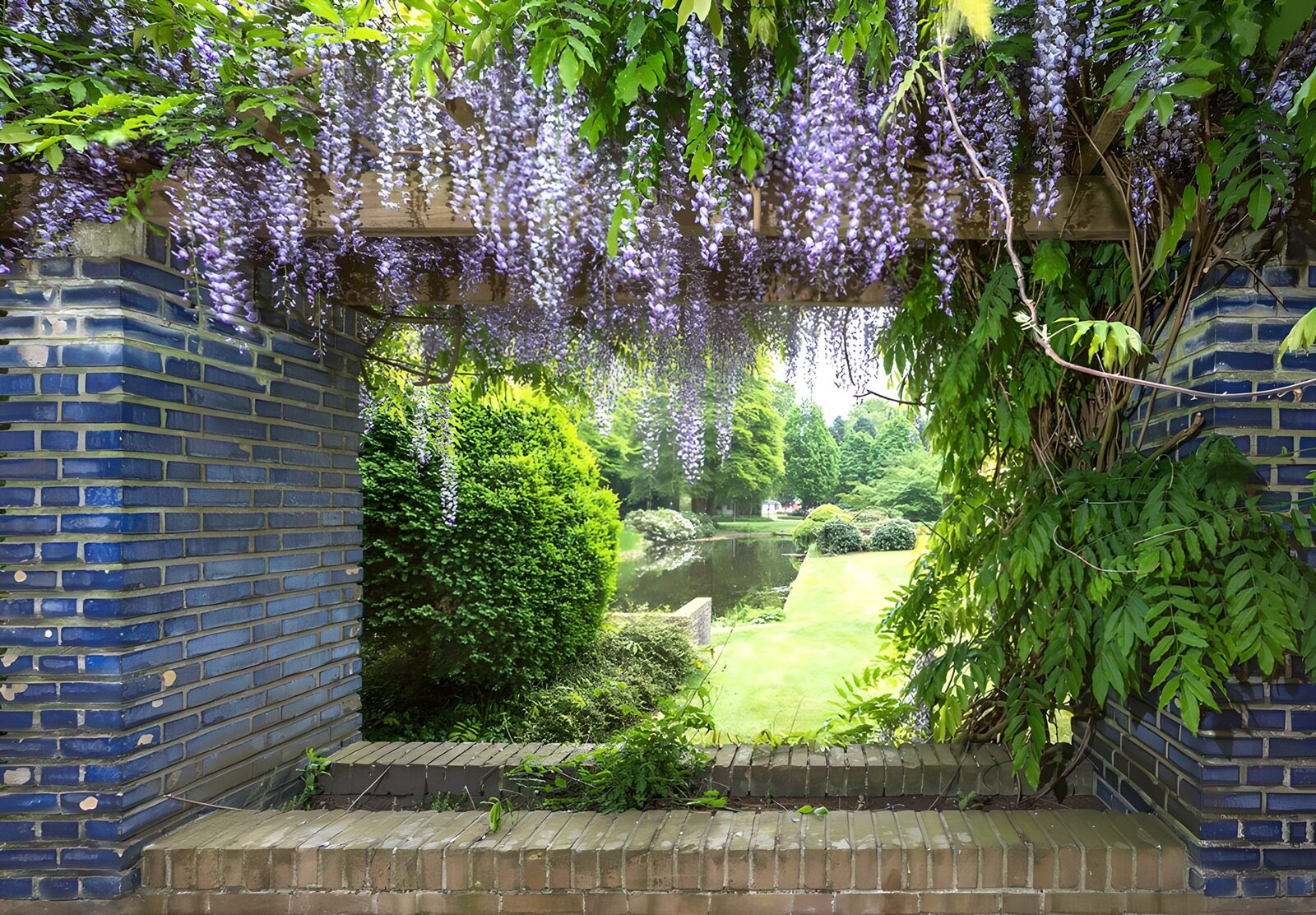 TPFR98516: Cadre floral sur le jardin paisible